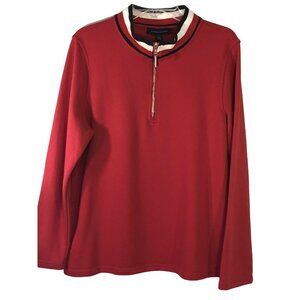 Tommy Hilfiger Red 1/4 Zip Pullover Long Sleeve Sweatshirt Mens Size:XL